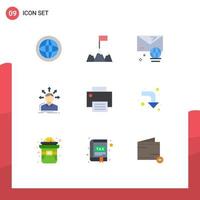 Modern Set of 9 Flat Colors Pictograph of devices transition email structure difference Editable Vector Design Elements