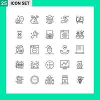 Universal Icon Symbols Group of 25 Modern Lines of ad charity tube hand dollar Editable Vector Design Elements