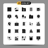 Pack of 25 creative Solid Glyphs of internet edit science compose math Editable Vector Design Elements