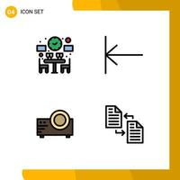 4 Creative Icons Modern Signs and Symbols of couple movie time start archive Editable Vector Design Elements