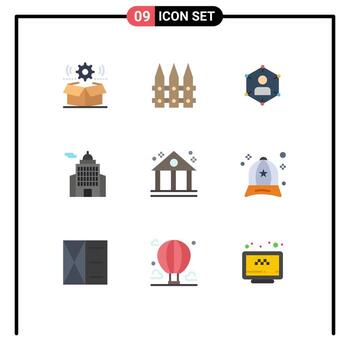 9 Universal Flat Colors Set for Web and Mobile Applications building user spring social people Editable Vector Design Elements