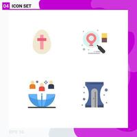 4 Flat Icon concept for Websites Mobile and Apps egg international sign business outsourcing Editable Vector Design Elements