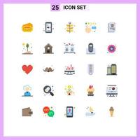 Universal Icon Symbols Group of 25 Modern Flat Colors of house file farm feedback customer satisfaction Editable Vector Design Elements