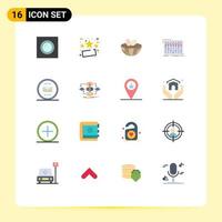 Flat Color Pack of 16 Universal Symbols of basic music eggs mixer console Editable Pack of Creative Vector Design Elements