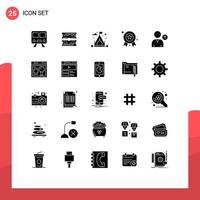 Universal Icon Symbols Group of 25 Modern Solid Glyphs of user avatar camping badge award badge Editable Vector Design Elements