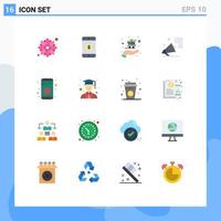 16 Creative Icons Modern Signs and Symbols of share bluetooth cart promote megaphone Editable Pack of Creative Vector Design Elements