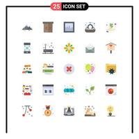 Modern Set of 25 Flat Colors and symbols such as hand business startup interior gift jewelry Editable Vector Design Elements