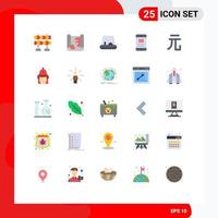 25 Universal Flat Colors Set for Web and Mobile Applications fire yuan vehicles money business Editable Vector Design Elements