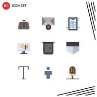 Flat Color Pack of 9 Universal Symbols of home door checklist buildings process Editable Vector Design Elements