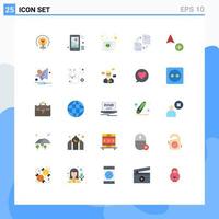 Mobile Interface Flat Color Set of 25 Pictograms of document share share sharing saint Editable Vector Design Elements