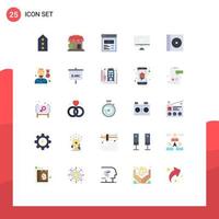 Flat Color Pack of 25 Universal Symbols of pc device shop monitor web Editable Vector Design Elements