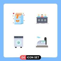 Mobile Interface Flat Icon Set of 4 Pictograms of beverage automation drink expert devices Editable Vector Design Elements