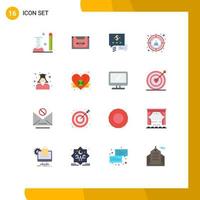 16 Thematic Vector Flat Colors and Editable Symbols of graduate target customer compact target dollar Editable Pack of Creative Vector Design Elements