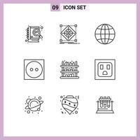 Modern Set of 9 Outlines and symbols such as shopping tumble dry preparation laundry care Editable Vector Design Elements