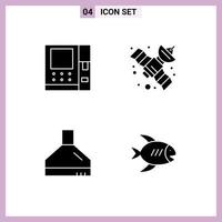 Set of Commercial Solid Glyphs pack for atm beach gps extractor fish Editable Vector Design Elements