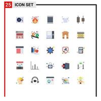 Modern Set of 25 Flat Colors and symbols such as horizontal center gallery shirt clothes Editable Vector Design Elements