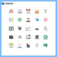 User Interface Pack of 25 Basic Flat Colors of meal bread gadget baking pills Editable Vector Design Elements