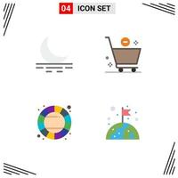 4 Universal Flat Icon Signs Symbols of fog wheel cart minus earth Editable Vector Design Elements