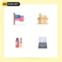 conjunto de 4 paquetes de iconos planos comerciales para american maskara usa elementos de diseño vectorial editables de ojo digital vector