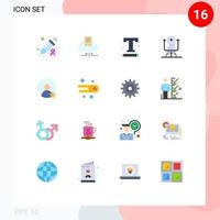 16 iconos creativos signos y símbolos modernos del futuro médico fuente bot web paquete editable de elementos de diseño de vectores creativos