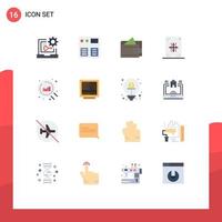 16 Universal Flat Colors Set for Web and Mobile Applications web paper shopping development coding Editable Pack of Creative Vector Design Elements