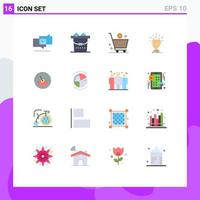 Modern Set of 16 Flat Colors and symbols such as ampere meter first commerce prize trophy Editable Pack of Creative Vector Design Elements