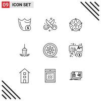 9 Thematic Vector Outlines and Editable Symbols of measurement sinker design star satanic Editable Vector Design Elements