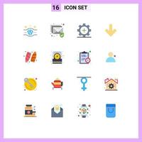 16 Flat Color concept for Websites Mobile and Apps sports download equipment direction arrow Editable Pack of Creative Vector Design Elements
