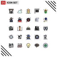 conjunto de 25 iconos de interfaz de usuario modernos signos de símbolos para elementos de diseño vectorial editables de pila de casa de resorte de signo de vestuario vector