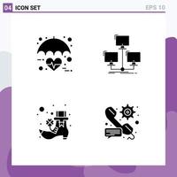 User Interface Pack of Basic Solid Glyphs of healthcare computer care distributed irish Editable Vector Design Elements