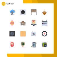 Set of 16 Modern UI Icons Symbols Signs for ligh festival household diwali deepam Editable Pack of Creative Vector Design Elements