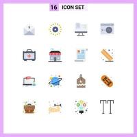 Pictogram Set of 16 Simple Flat Colors of software command holiday admin education Editable Pack of Creative Vector Design Elements