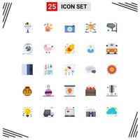 User Interface Pack of 25 Basic Flat Colors of cctv box creativity puzzle cube Editable Vector Design Elements