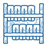 neumático almacén doodle icono dibujado a mano ilustración vector