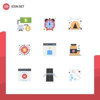 9 iconos creativos signos y símbolos modernos de interfaz avatar travel target fund elementos de diseño vectorial editables vector