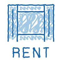 film rent doodle icon hand drawn illustration vector