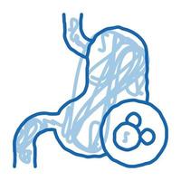 human kidney doodle icon hand drawn illustration vector