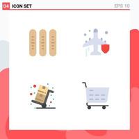 4 Creative Icons Modern Signs and Symbols of bread cyber monday festival insurance sales Editable Vector Design Elements