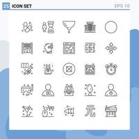 Set of 25 Modern UI Icons Symbols Signs for office building optimization mother feeding Editable Vector Design Elements