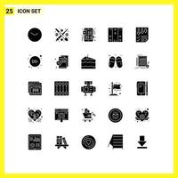 25 Thematic Vector Solid Glyphs and Editable Symbols of arrows stock grid logistic box Editable Vector Design Elements