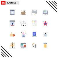 16 User Interface Flat Color Pack of modern Signs and Symbols of internet arrows document website page Editable Pack of Creative Vector Design Elements