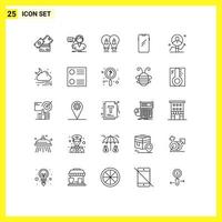 Modern Set of 25 Lines and symbols such as mobile phone consultation light solution Editable Vector Design Elements