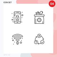 4 Line concept for Websites Mobile and Apps app cafe phone new born wifi Editable Vector Design Elements