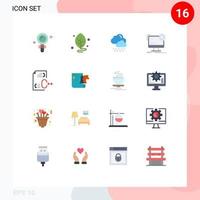 16 Flat Color concept for Websites Mobile and Apps coding static cloud site layout Editable Pack of Creative Vector Design Elements