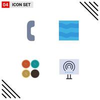 Pack of 4 Modern Flat Icons Signs and Symbols for Web Print Media such as answer business nature water office clocks Editable Vector Design Elements