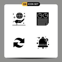 Modern Set of Solid Glyphs Pictograph of business report hand document reload Editable Vector Design Elements