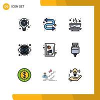 Universal Icon Symbols Group of 9 Modern Filledline Flat Colors of financial performance vision hot look globe Editable Vector Design Elements