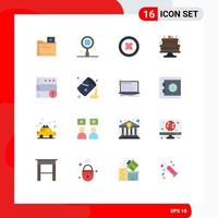 Stock Vector Icon Pack of 16 Line Signs and Symbols for bucket database remove alert cake Editable Pack of Creative Vector Design Elements