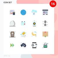 Flat Color Pack of 16 Universal Symbols of action online docs internet file storage cloud reporting Editable Pack of Creative Vector Design Elements