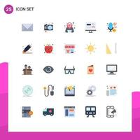 25 Universal Flat Colors Set for Web and Mobile Applications error develop travel browser security Editable Vector Design Elements